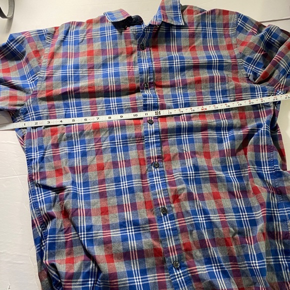 Vince Blue Plaid Long Sleeve Button Down Shirt Large - Picture 10 of 10
